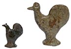 Pottery redware roosters