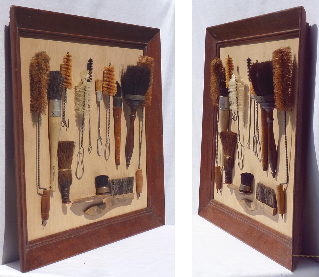 Framed collection of brushes