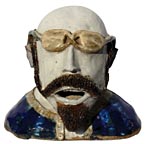 Folk art pottery bust