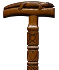 Carved cane with lizard