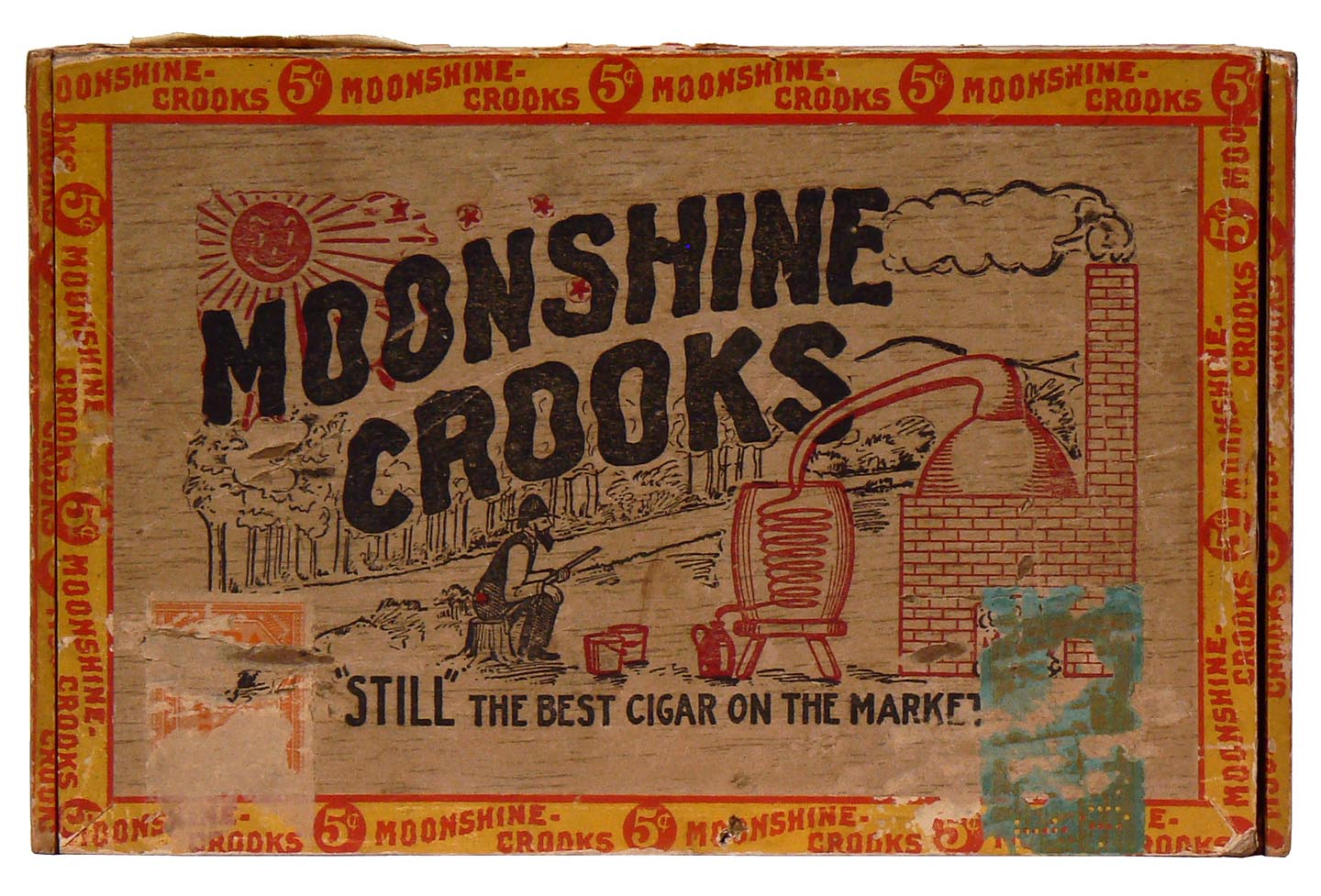 Moonshine Crooks Wood Cigar Box