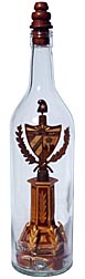 Very intricate bottle whimsy with Cuban coat of arms