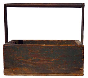 Painted wooden tote box