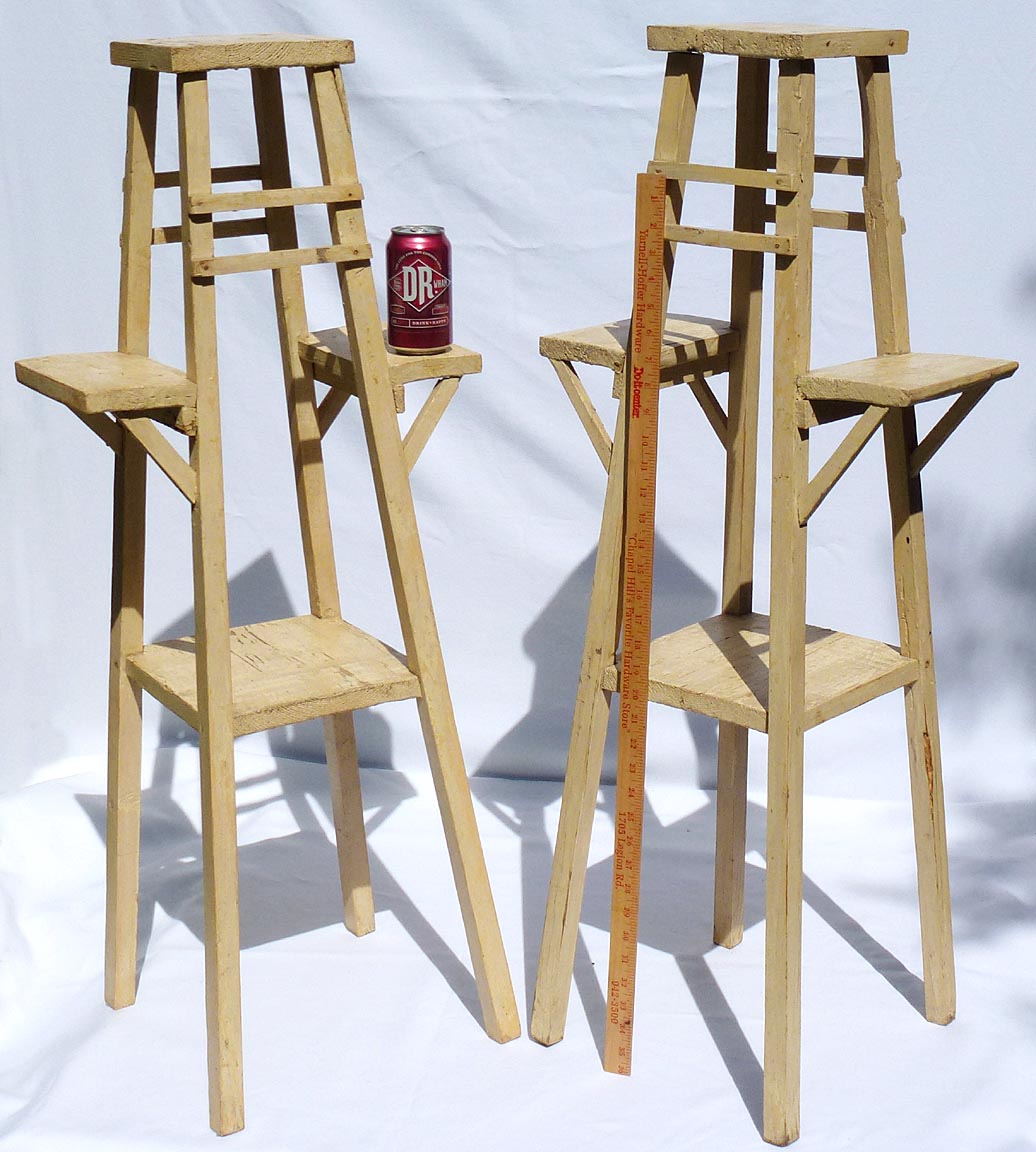 Pair of Painted Wood Plant Stands