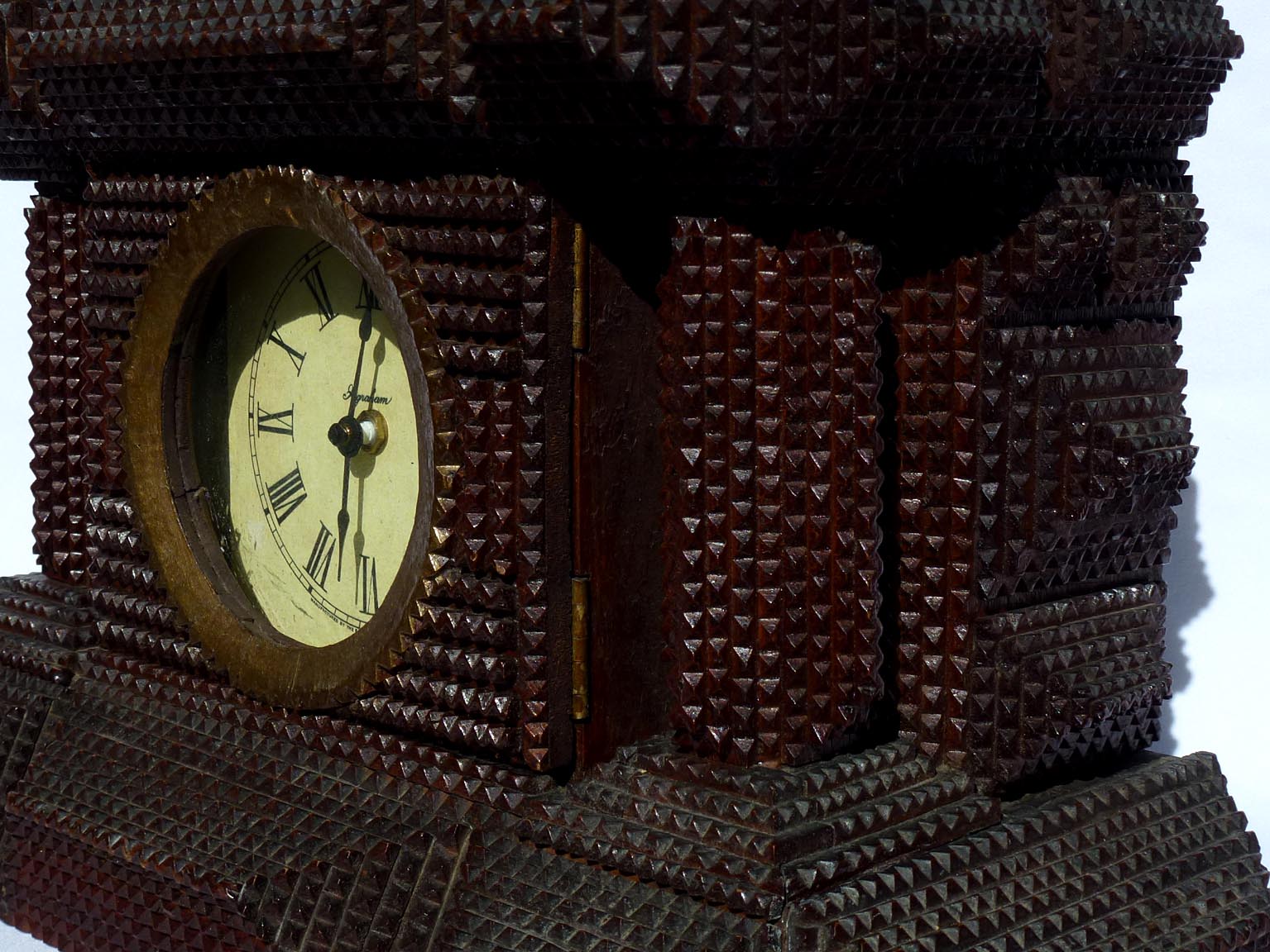 Tramp art clock case