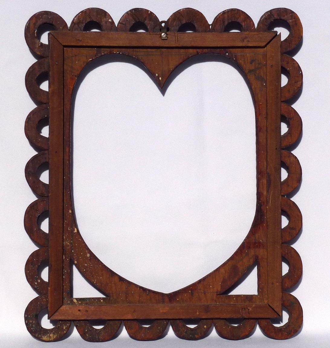 Heart shaped tramp art frame