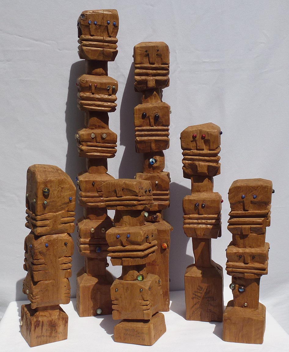 Funky carved totems