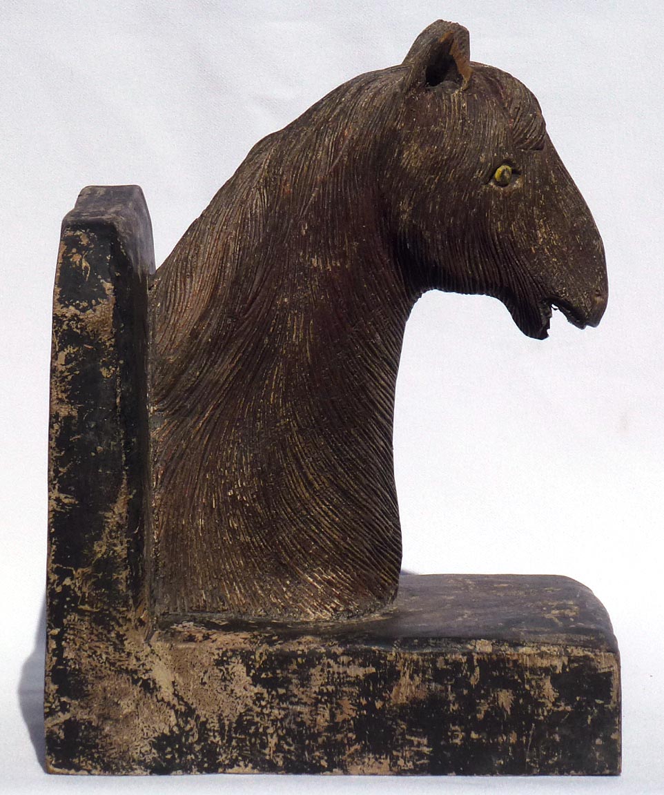 Carved horse head