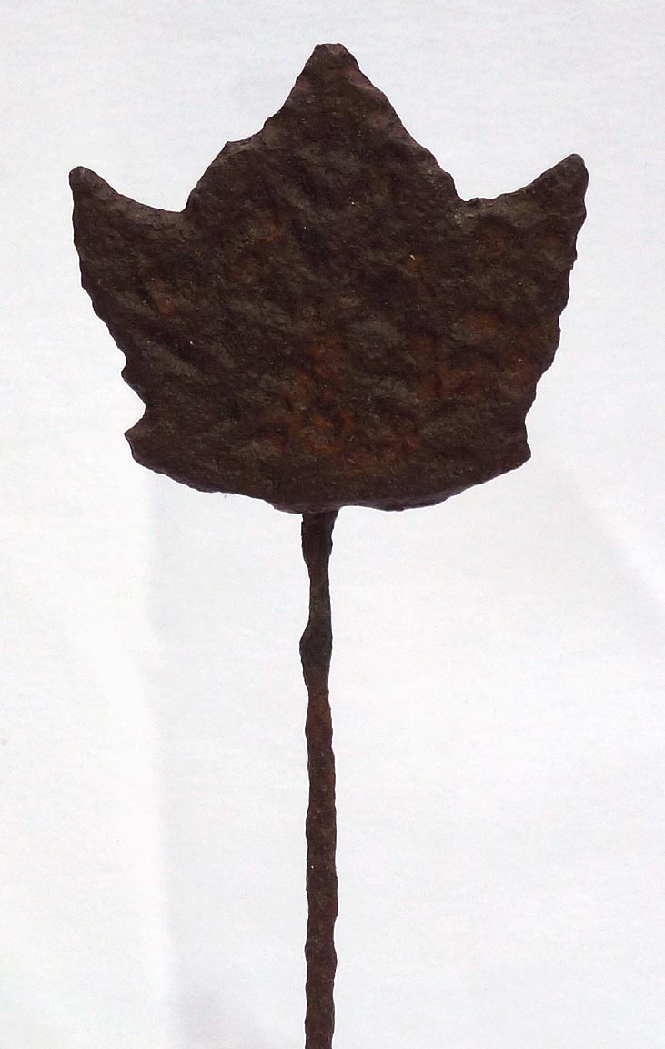 19th c. hand forged iron maple leaf