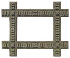 Green tramp art frame