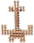 Tramp art crown of thorns crucifix