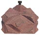 Tramp art box with carved pipes