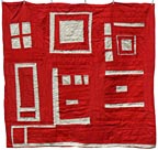 Abstract house folk art quilt