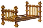 Crown of thorns tramp art doll bed