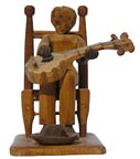 Carved man and dog