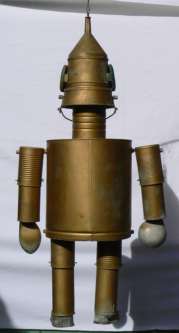 Folk art robot from found objects