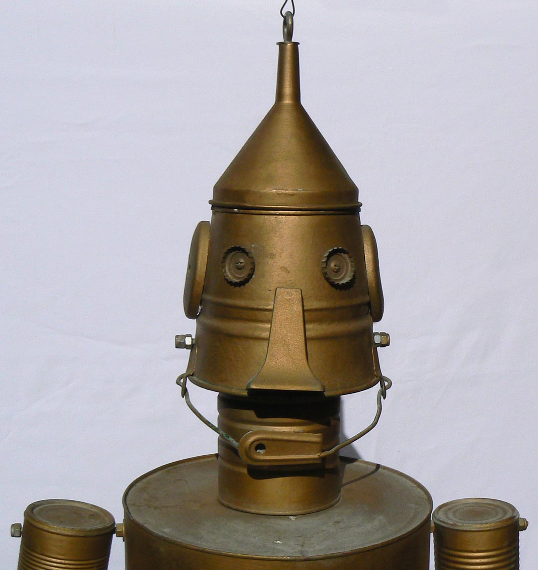 Folk art robot from found objects