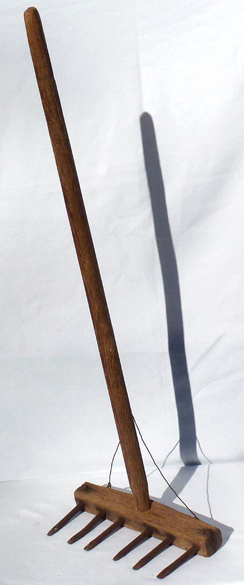 Primitive hand made rake