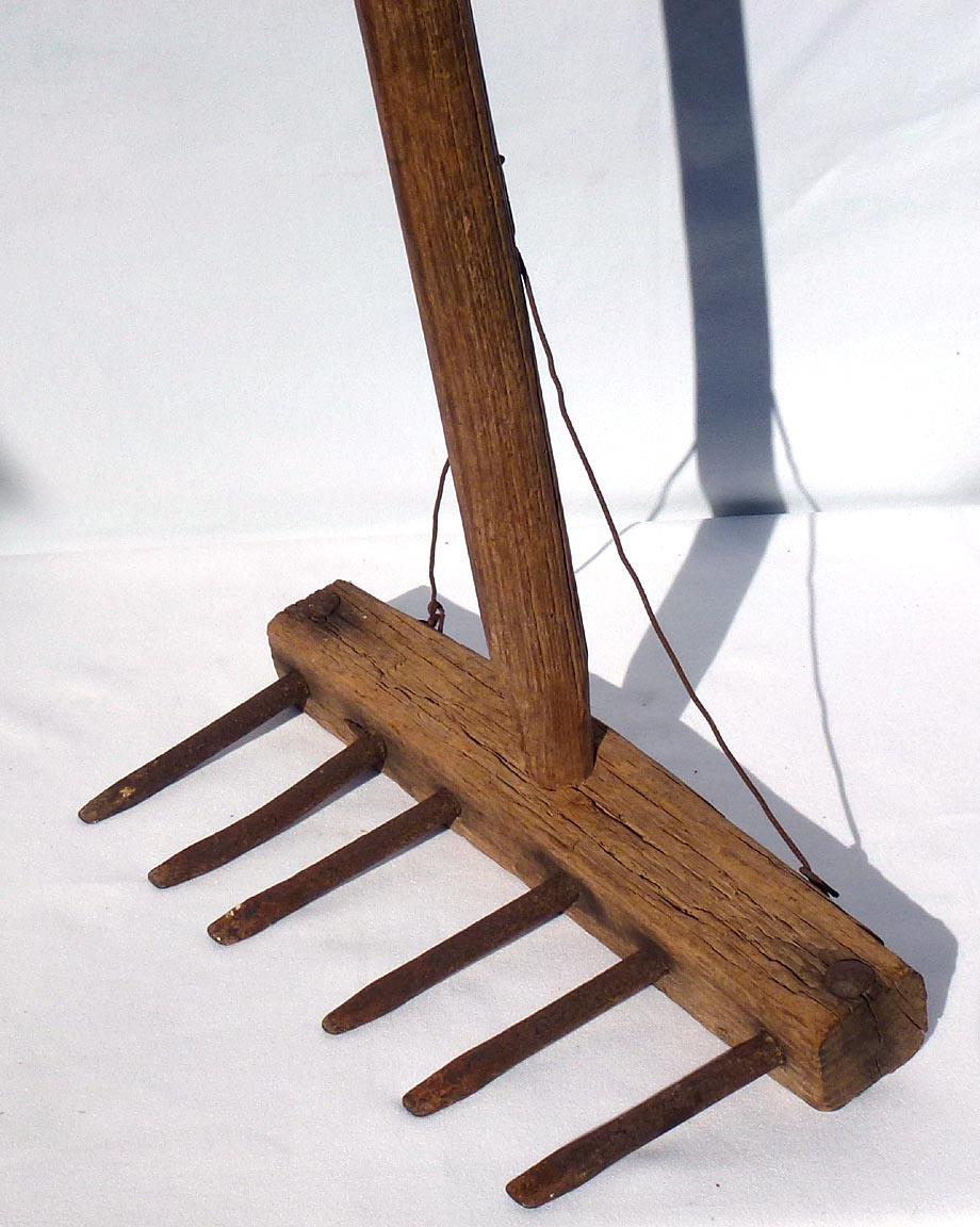 Primitive hand made rake