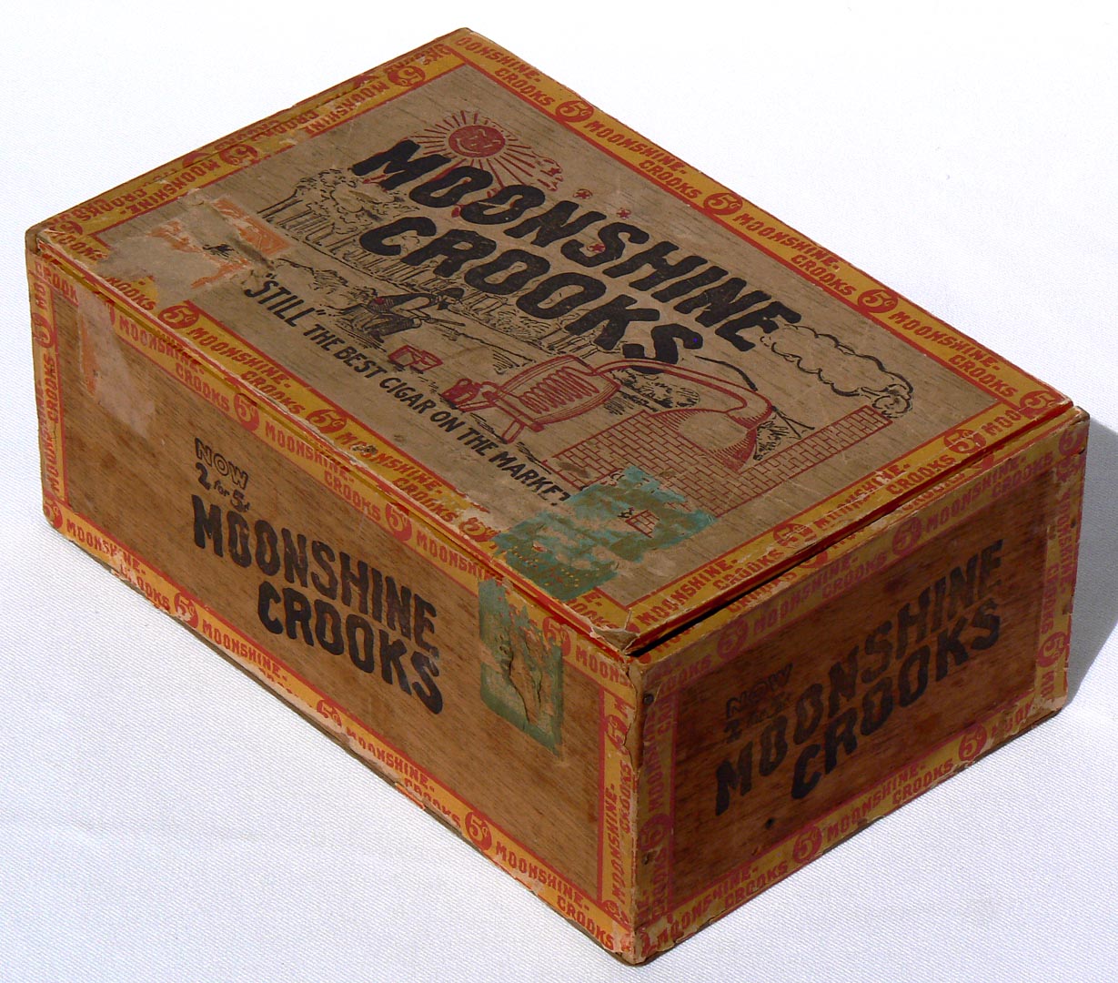 Moonshine Crooks Wood Cigar Box