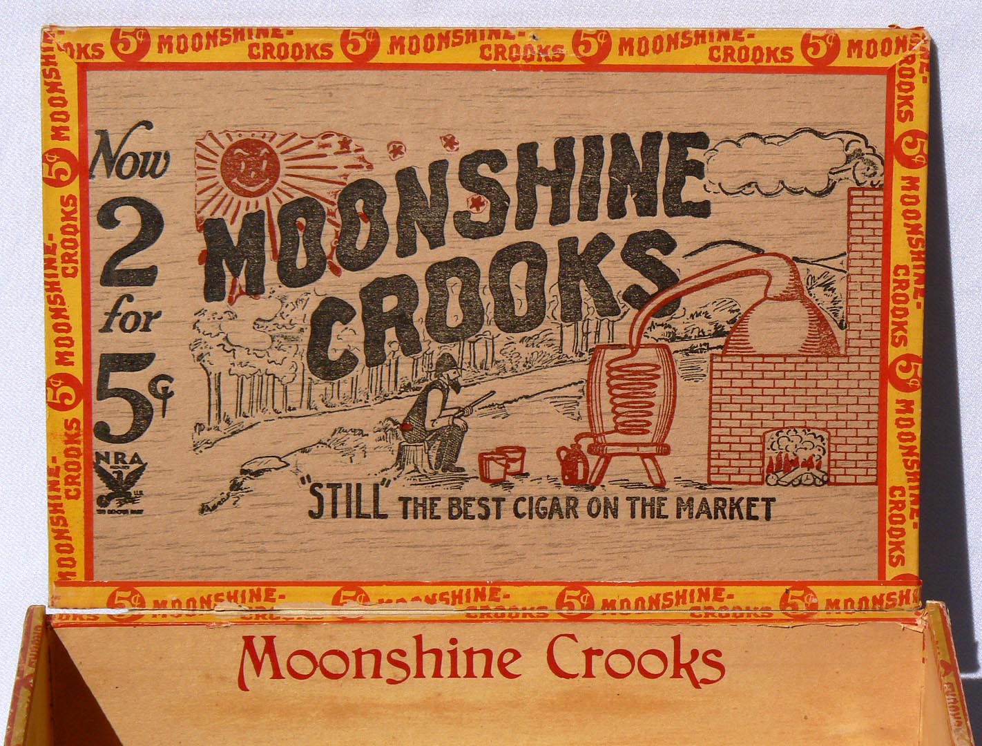 Moonshine Crooks Wood Cigar Box