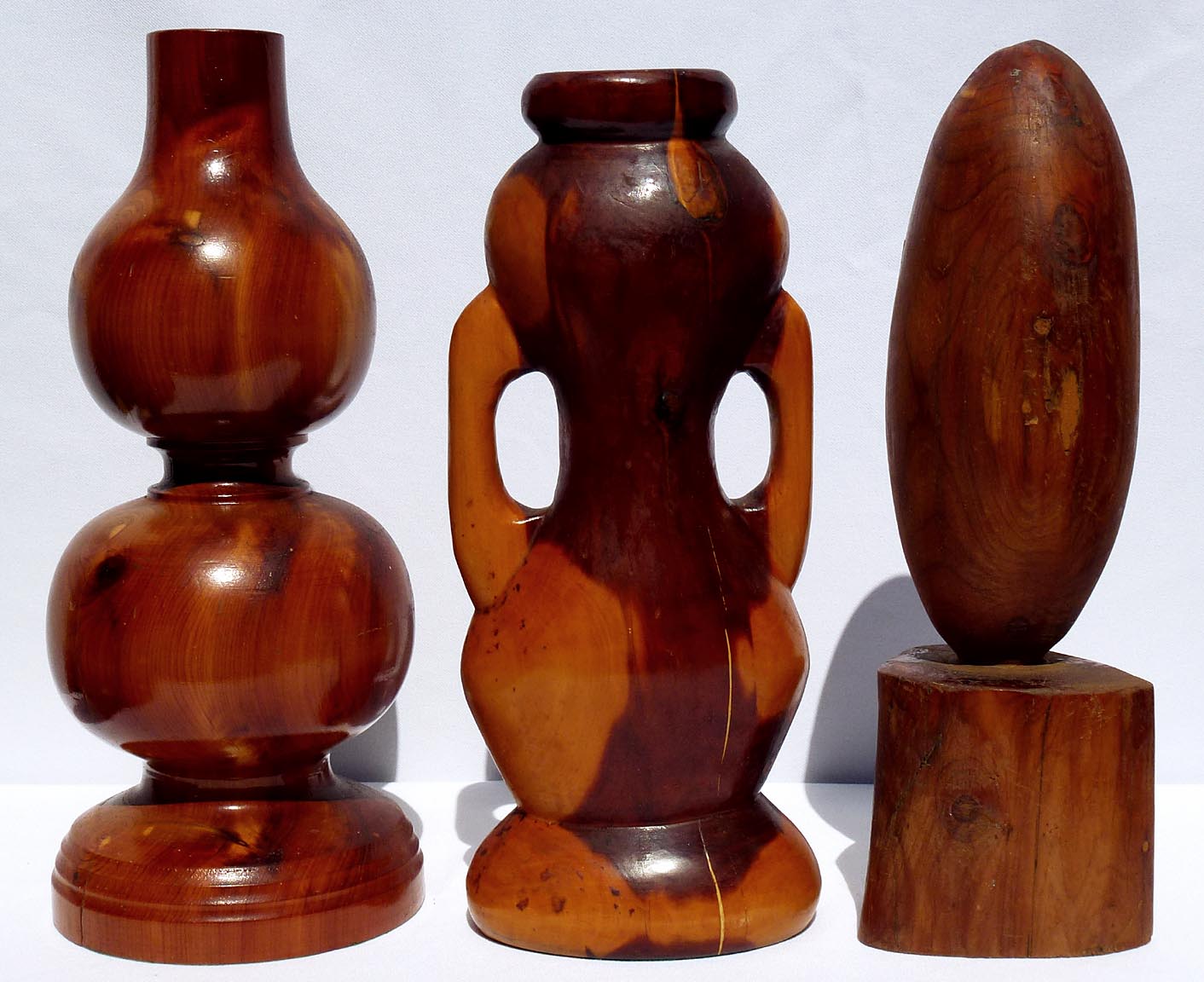 Set of Five Whimsical Cedar Carvings