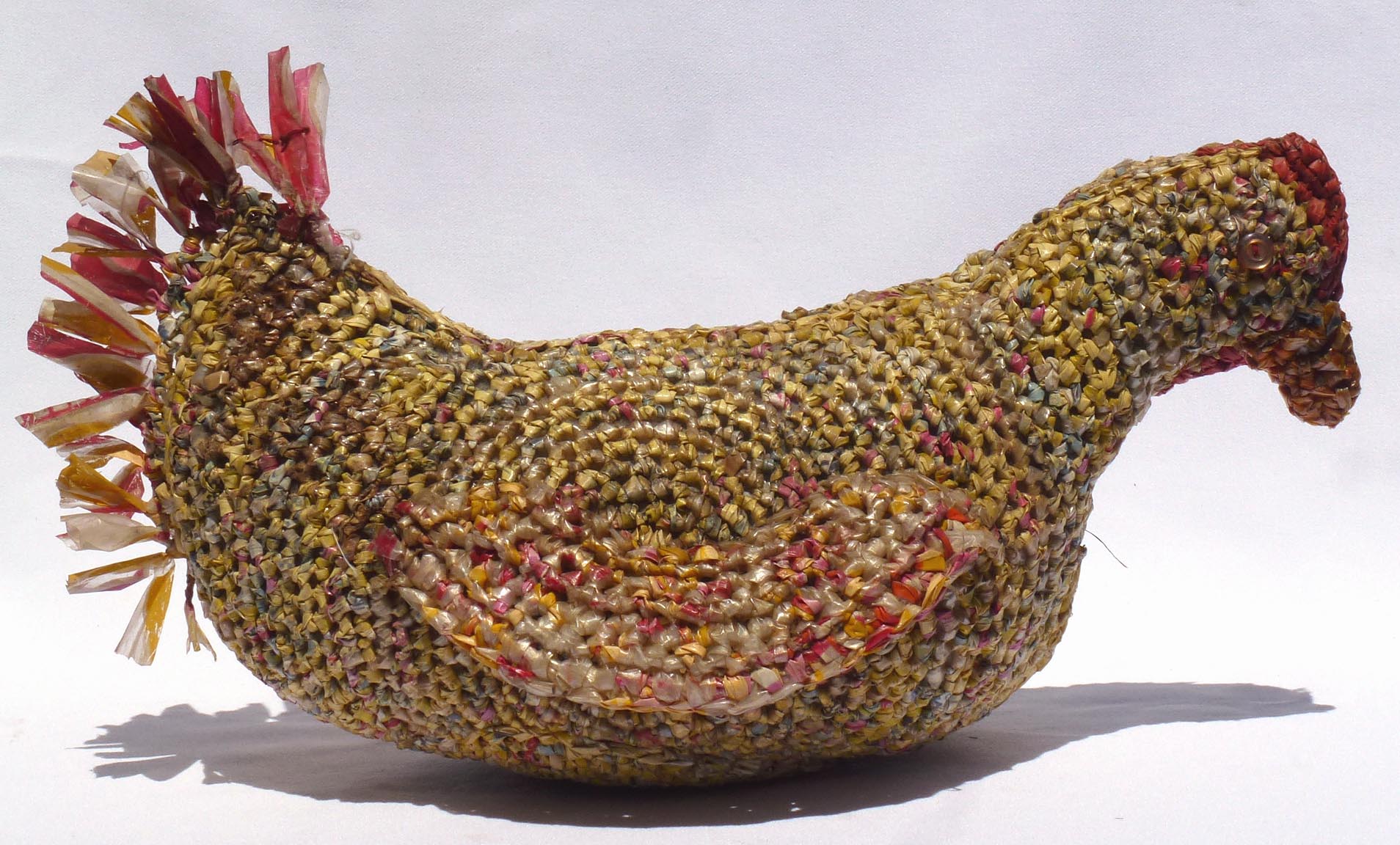 Crocheted plastic bag art