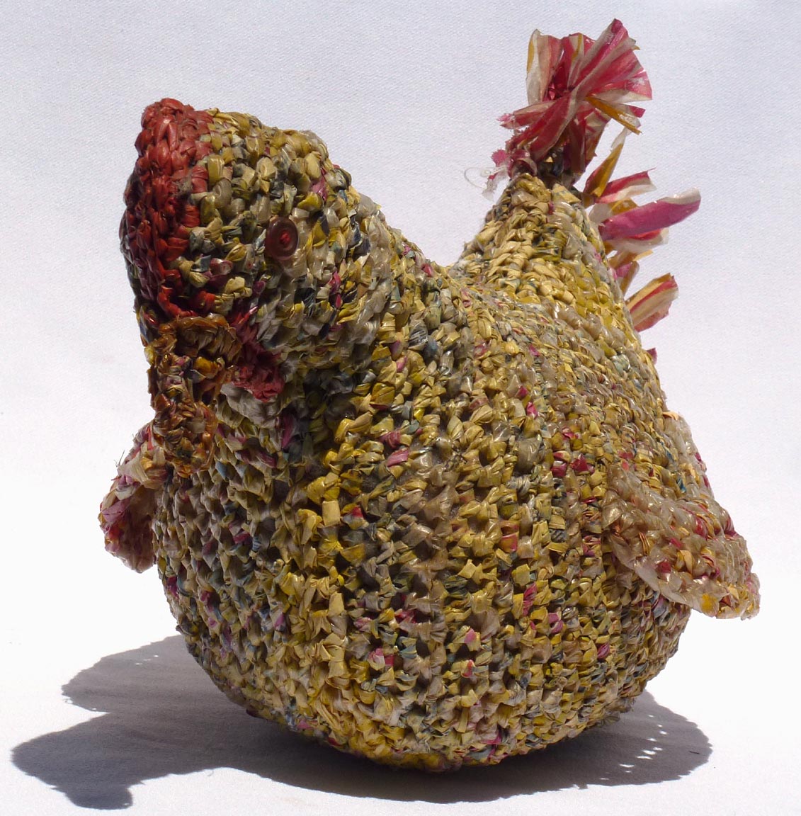 Crocheted plastic bag art