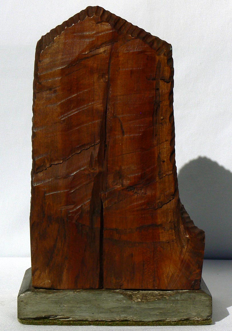 Carved bust on stone base