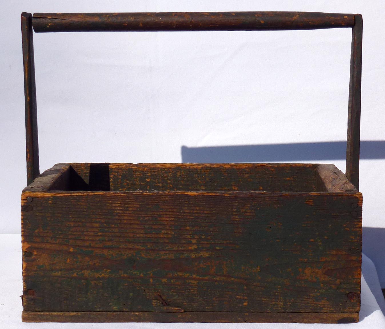 Painted wooden tote box
