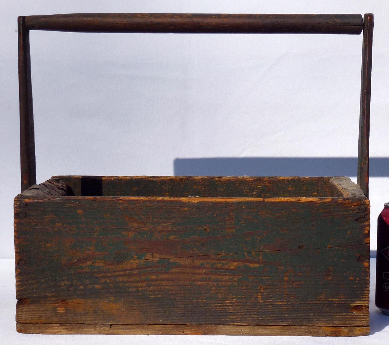 Painted wooden tote box