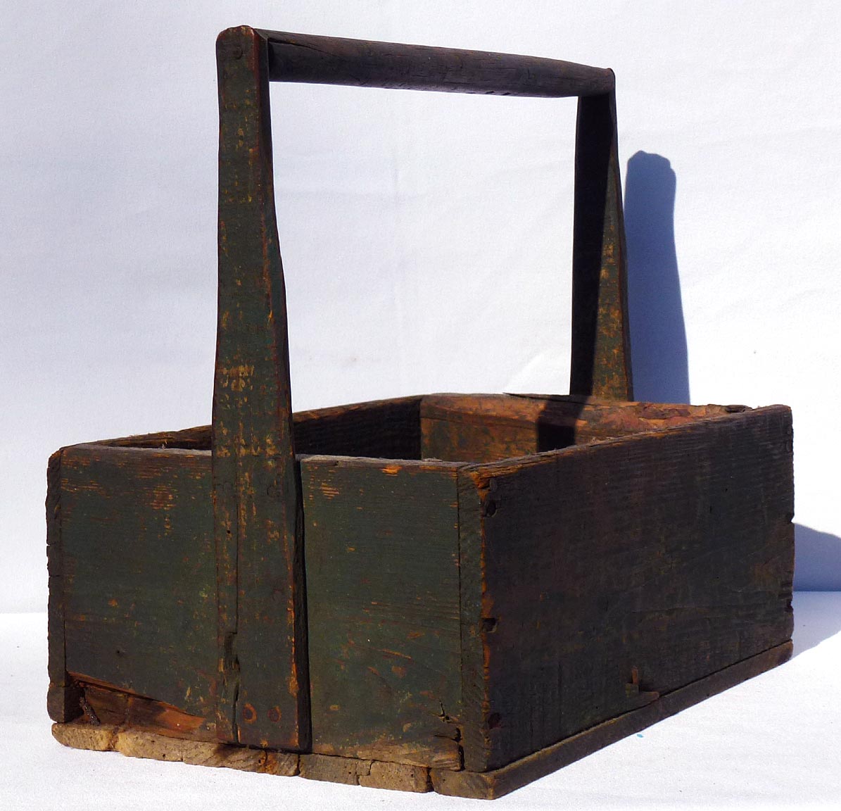 Painted wooden tote box