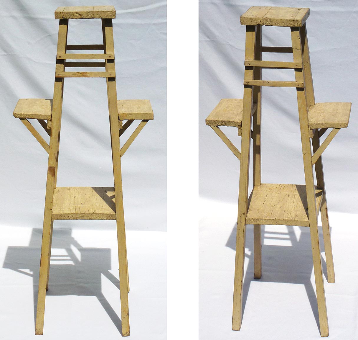 Pair of Painted Wood Plant Stands