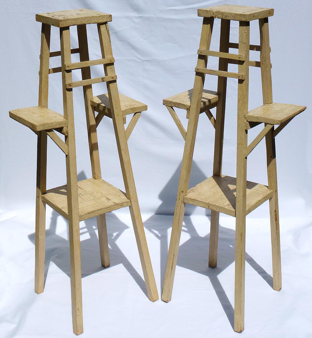 Pair of Painted Wood Plant Stands