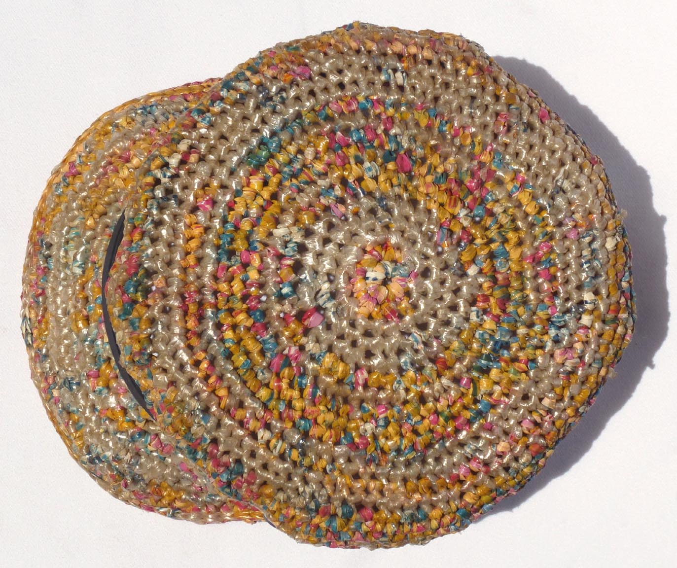 Crocheted plastic bag art