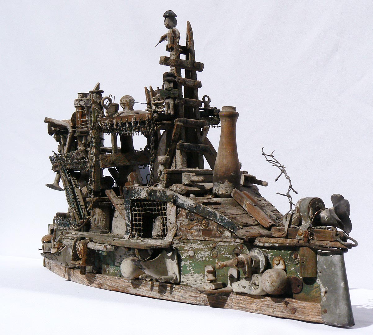 Intricate, Old, Folk Art Ship