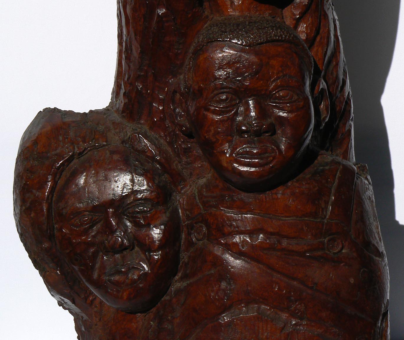 African-American carving of mother and children