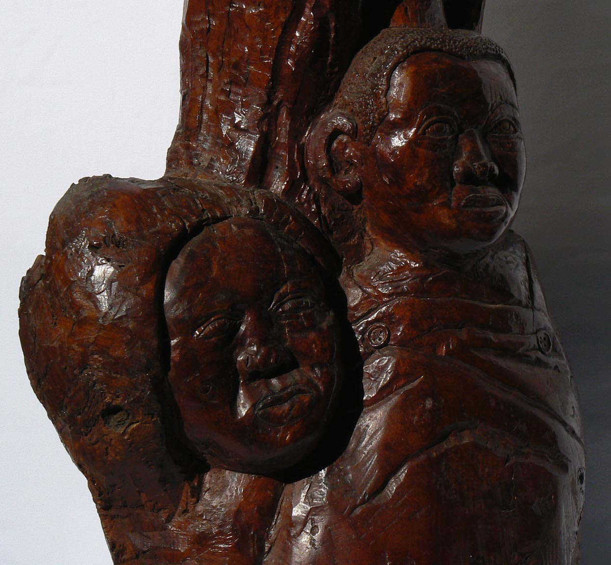 African-American carving of mother and children