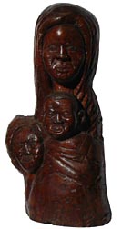 African-American carving of mother and children