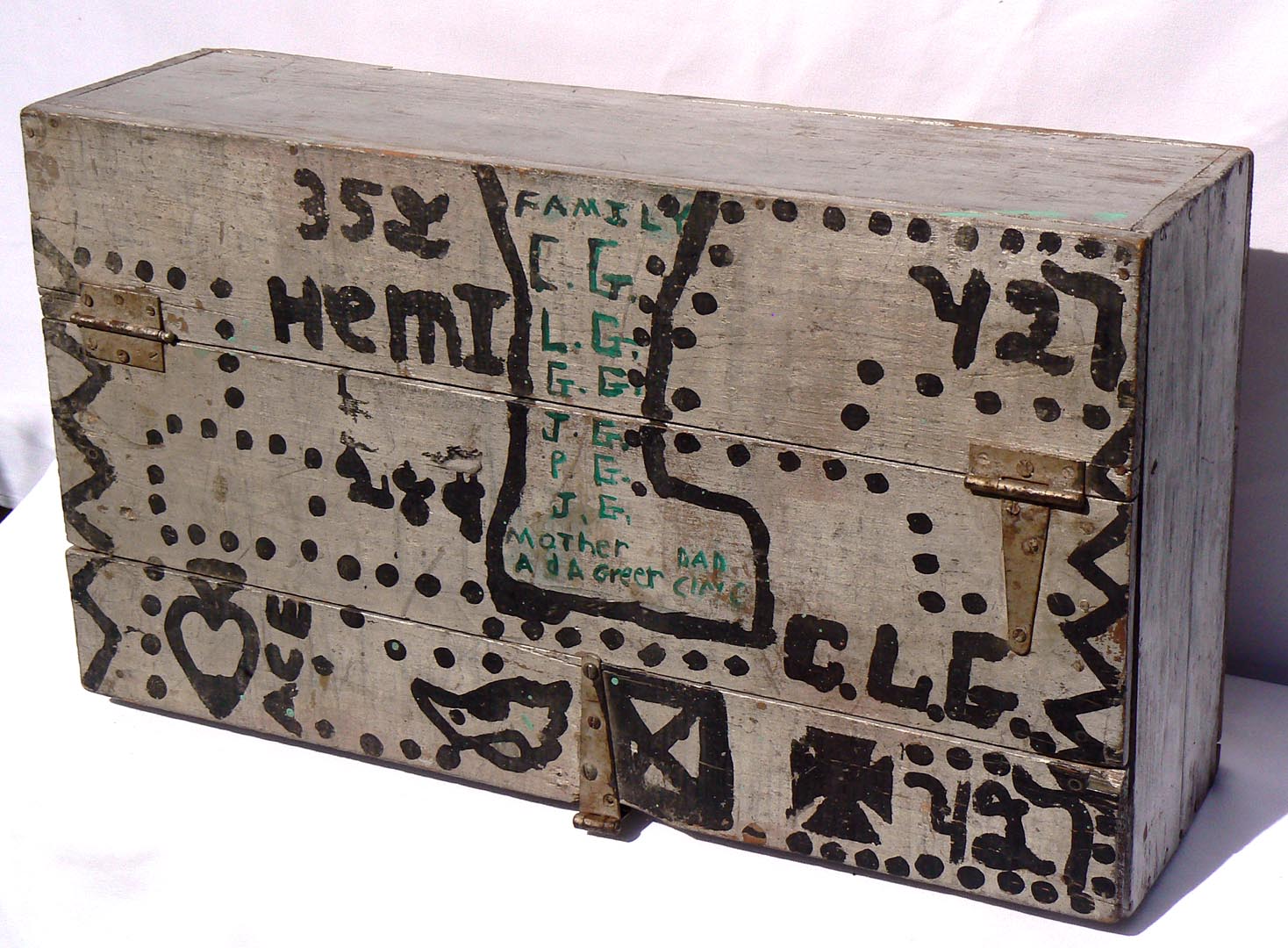 Paint Decorated Wood Tool Box