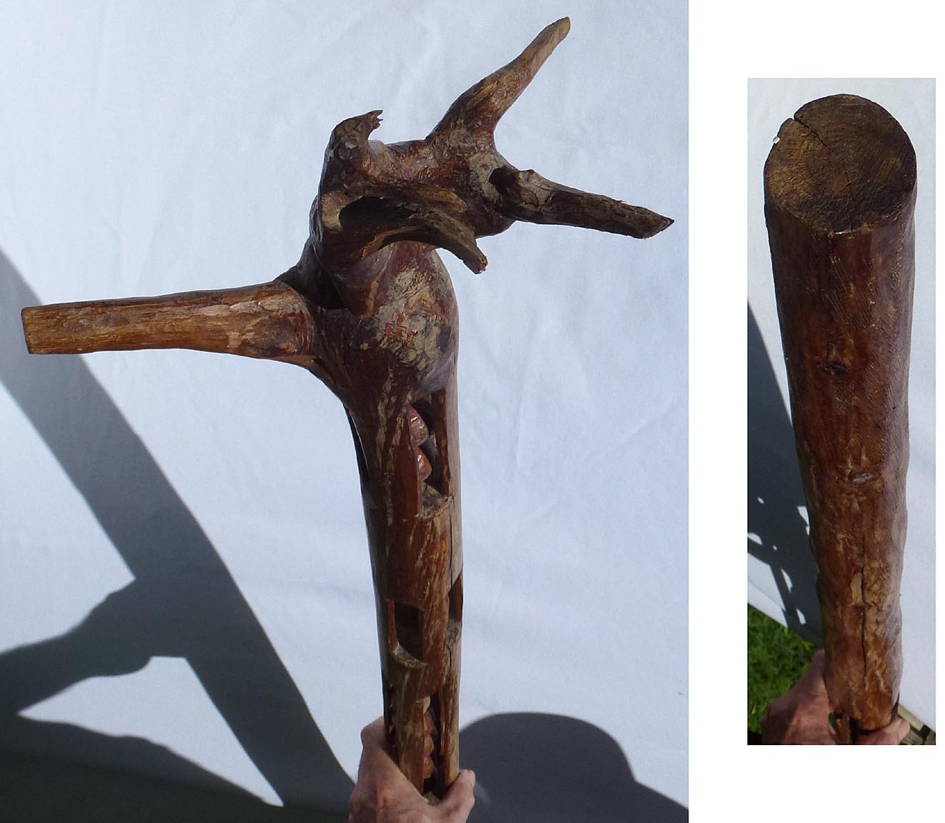 Whimsy carved staff