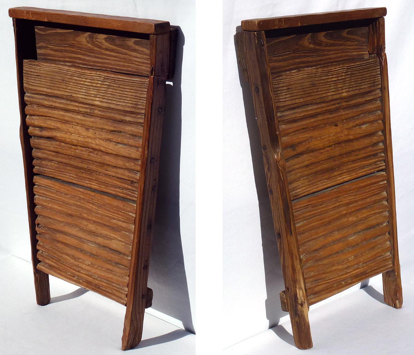 Primitive hand made wooden washboard
