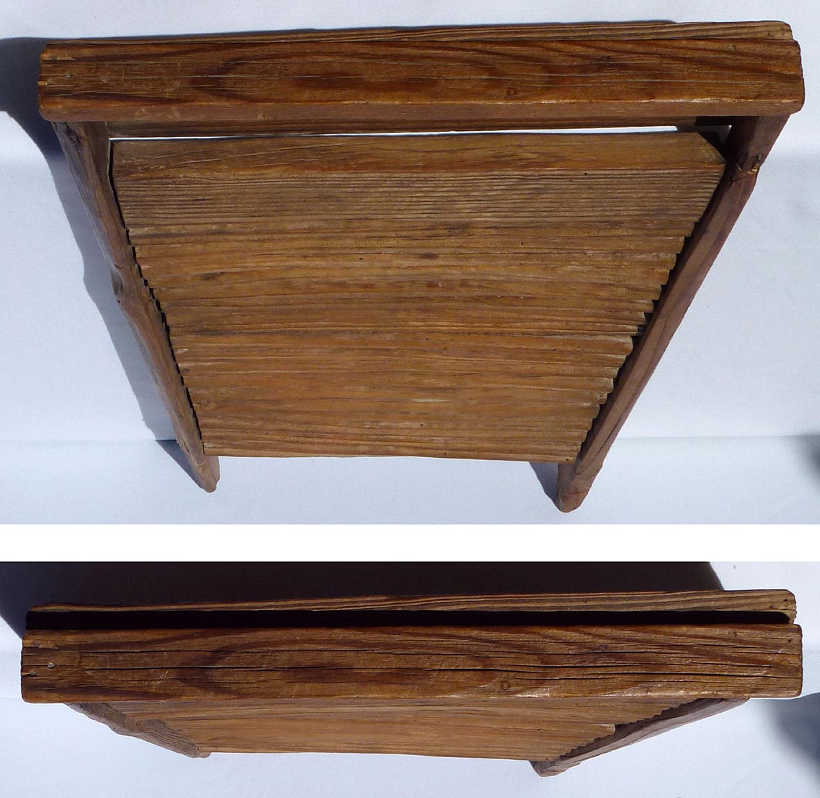 Primitive hand made wooden washboard