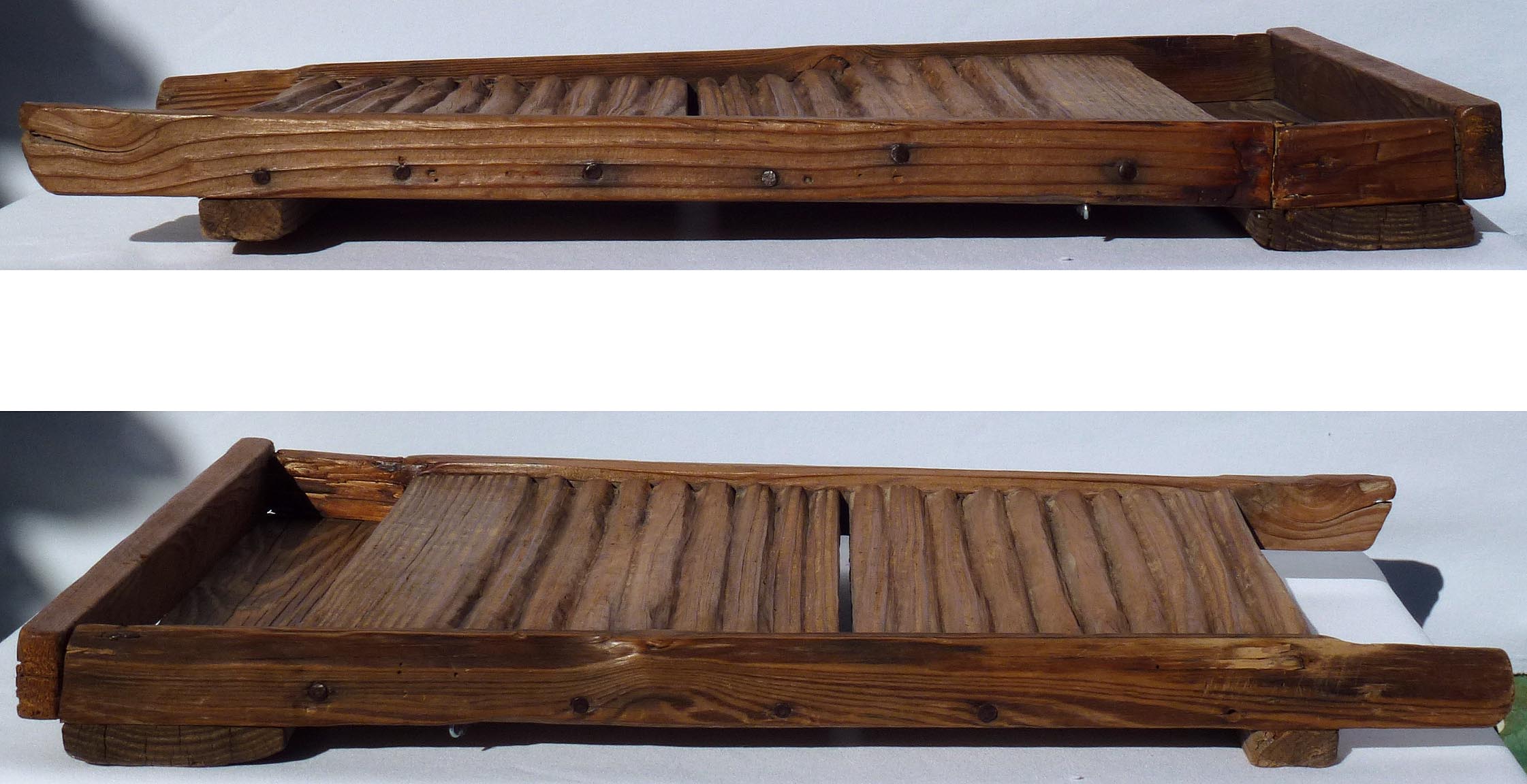 Primitive hand made wooden washboard