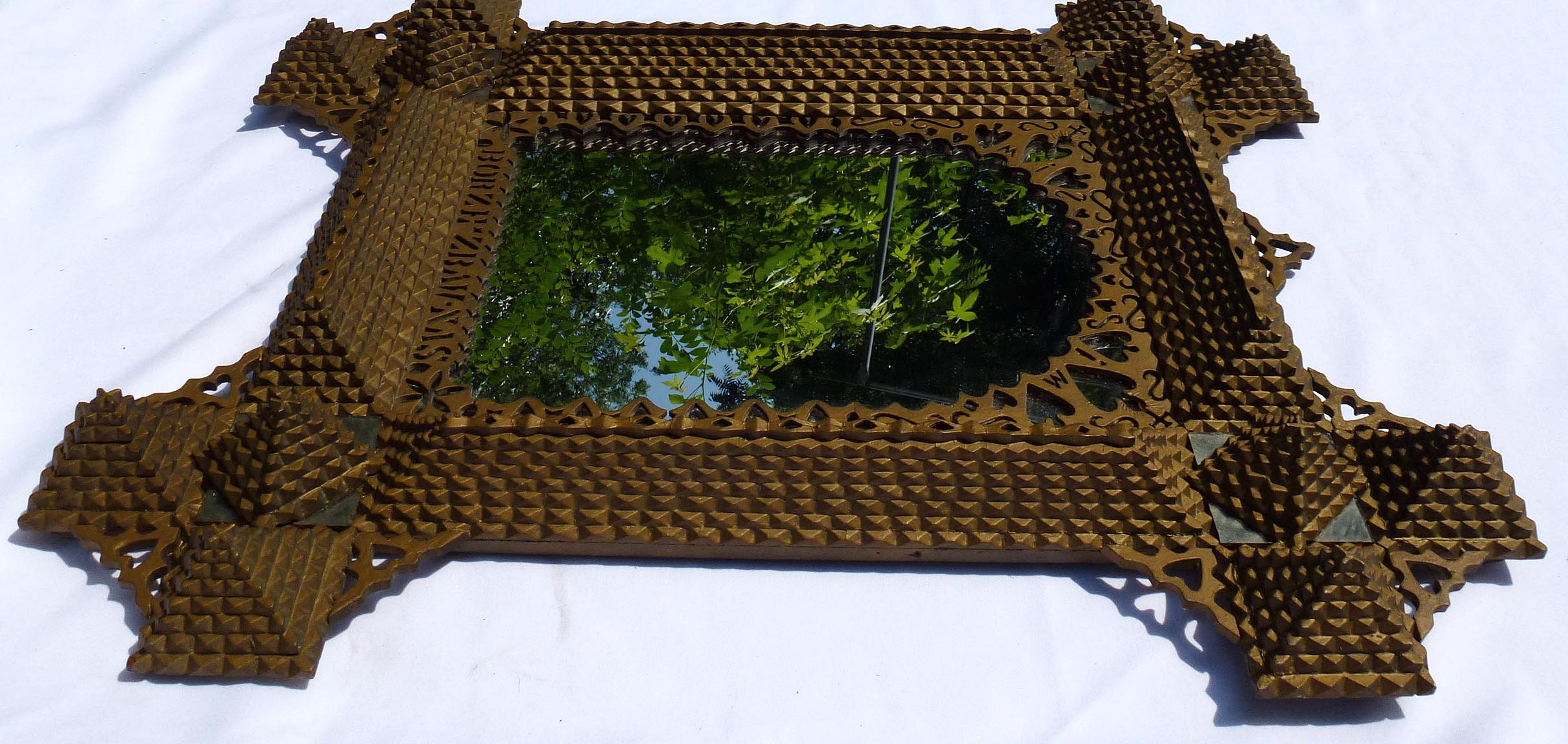 Large, Intricate Tramp Art Frame