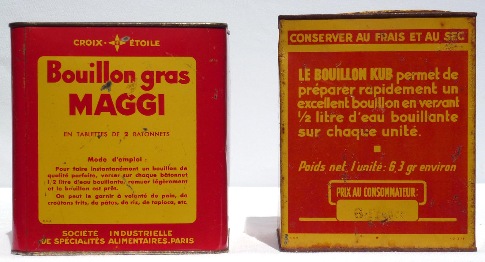 Decorative French bouillon cans