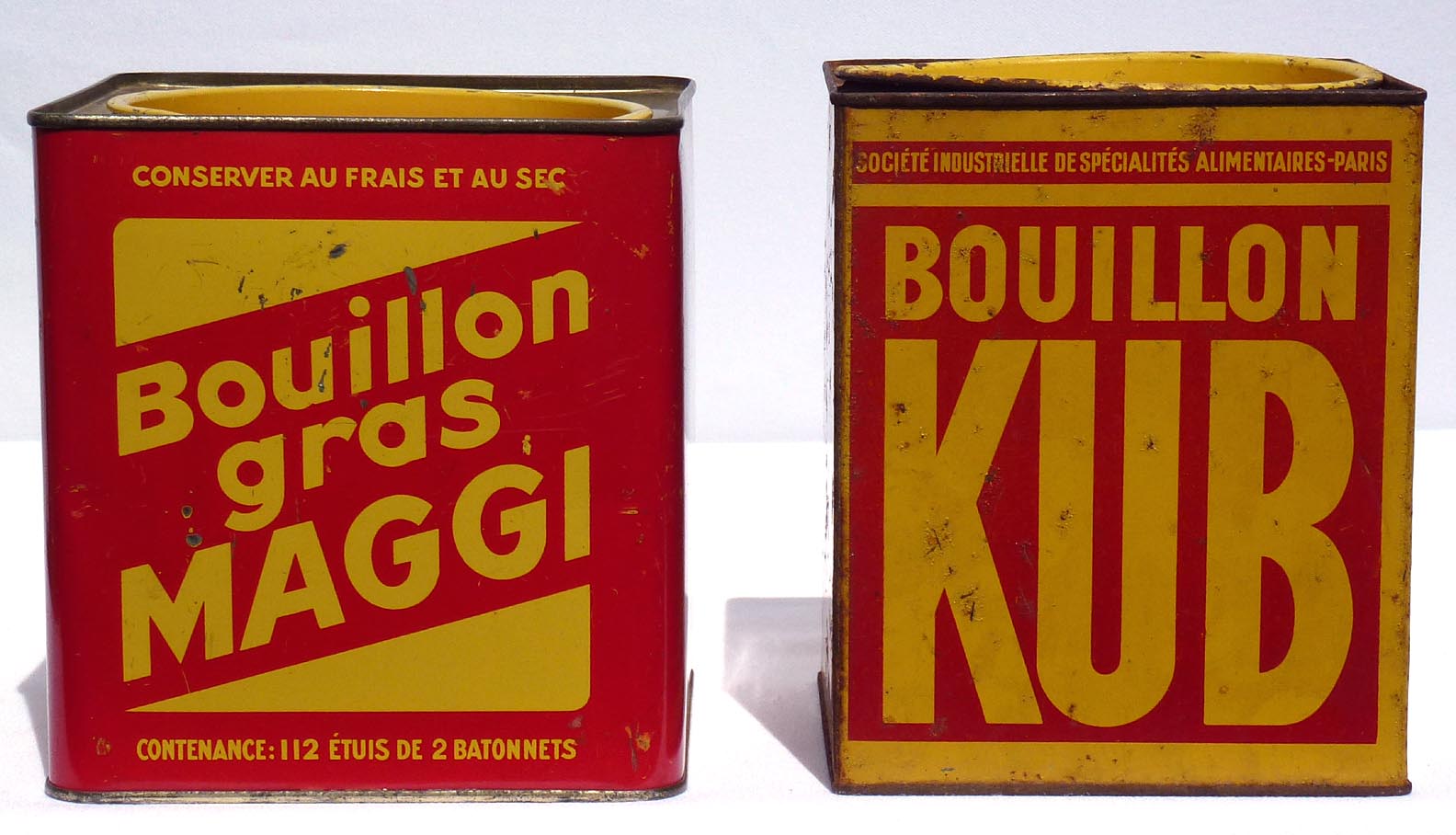 Decorative French bouillon cans