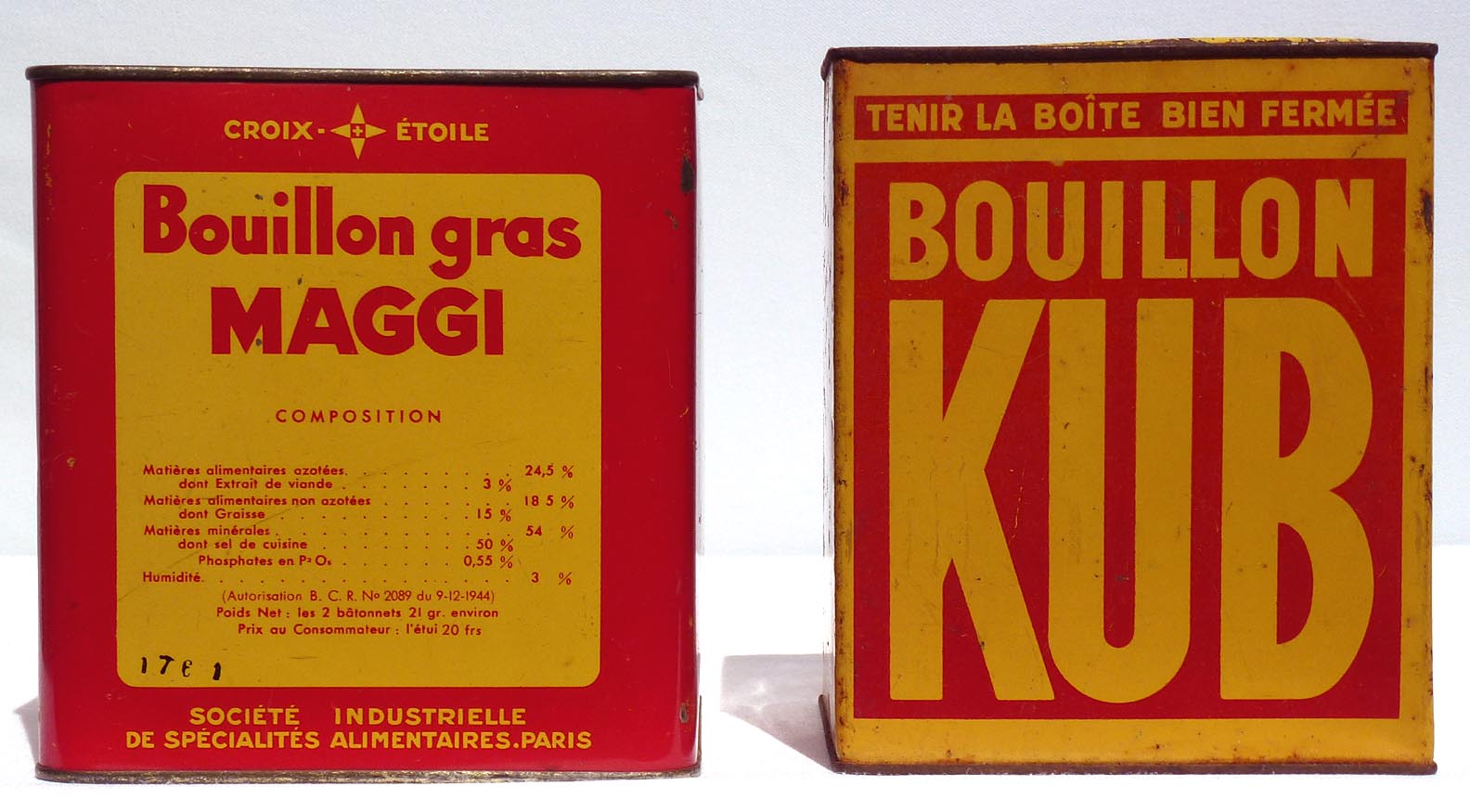 Decorative French bouillon cans