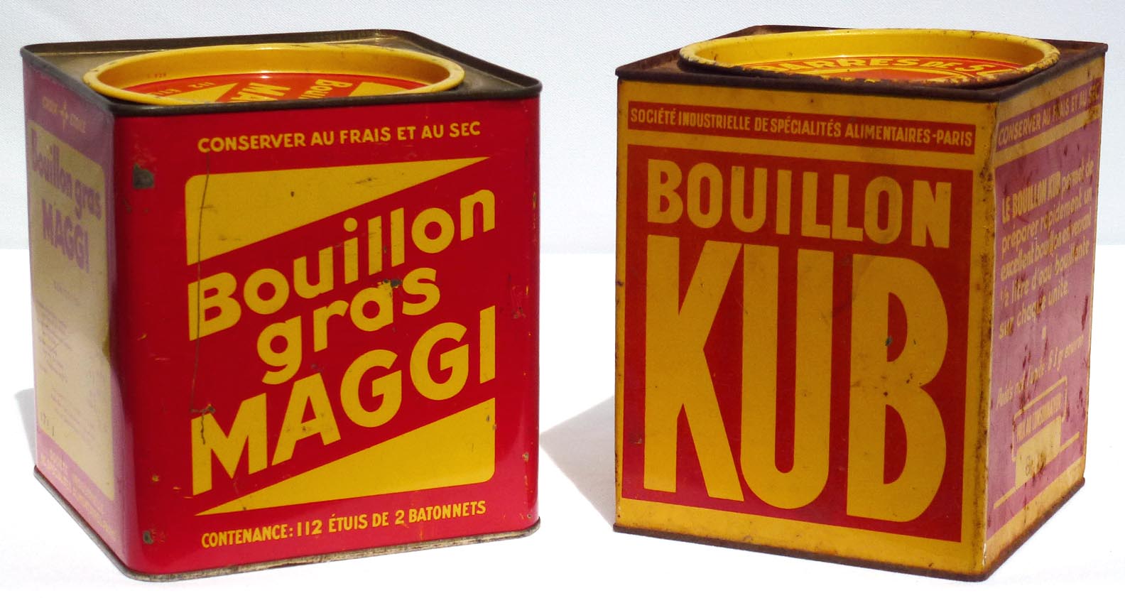 Decorative French bouillon cans