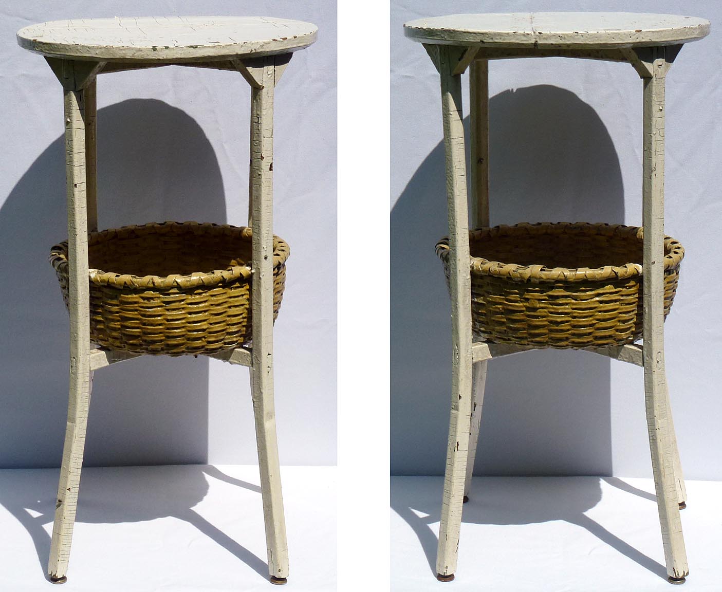 Painted table with basket
